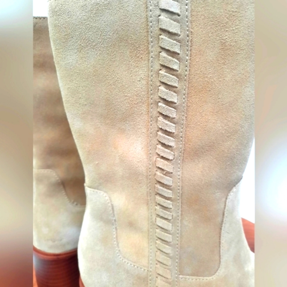NWT VINCE CAMUTO MID-SHAFT SUEDE BOOTS ZELCINNA TORTILLA VERONA Size 6.5 - Picture 10 of 14